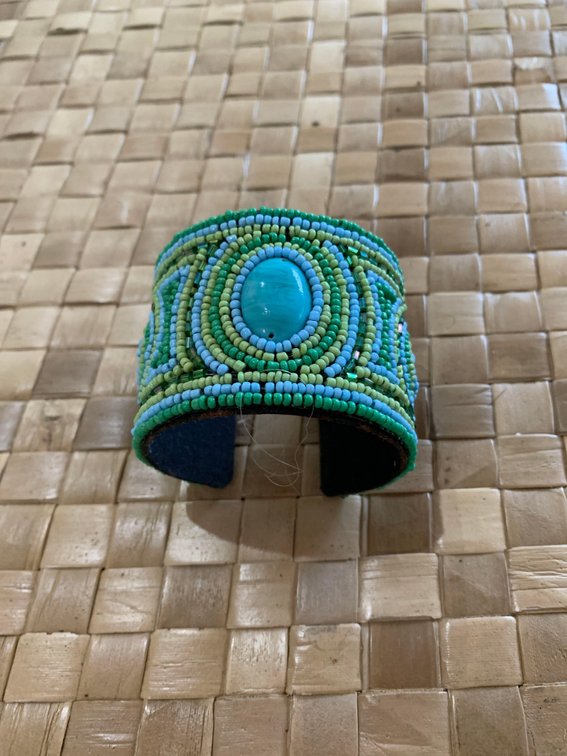 Beaded and turquoise cuff bracelet 