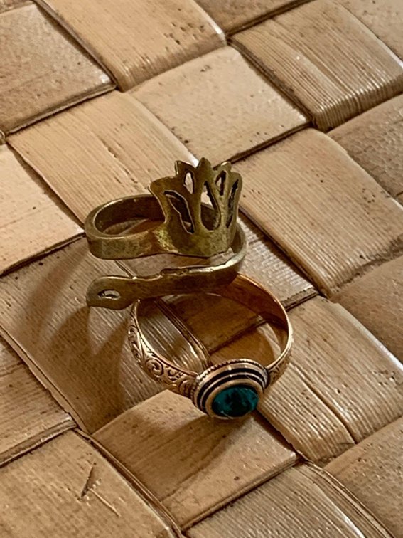 Two small brass rings