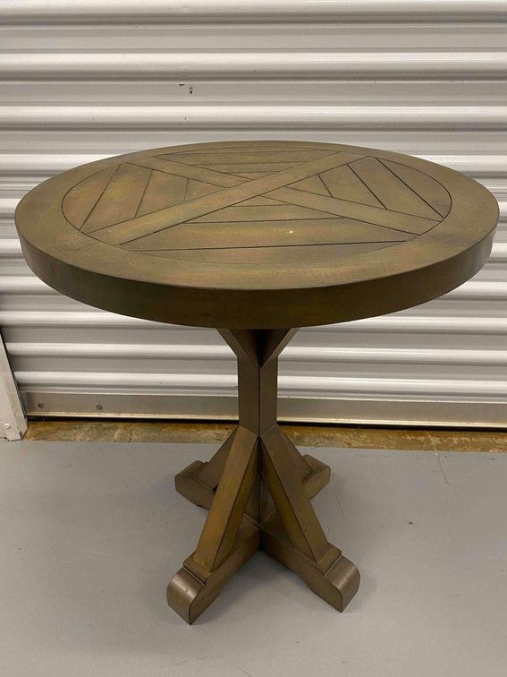 22" Round X Design Accent Table 