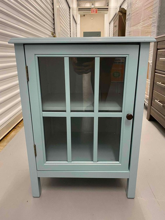 26" Tall Glass Window Door Side Table 