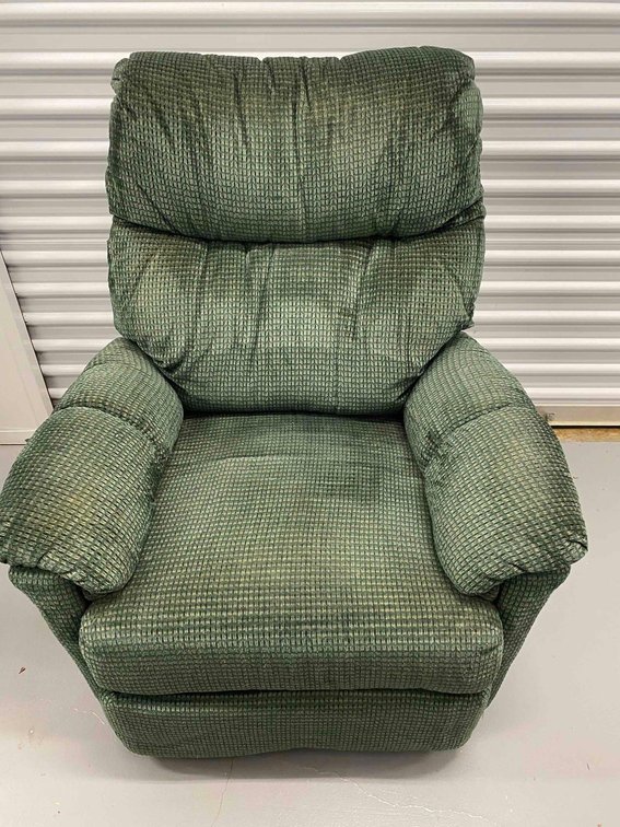 39" Tall Green Fabric Recliner 