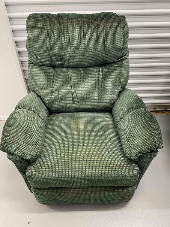 39" Tall Green Fabric Recliner 