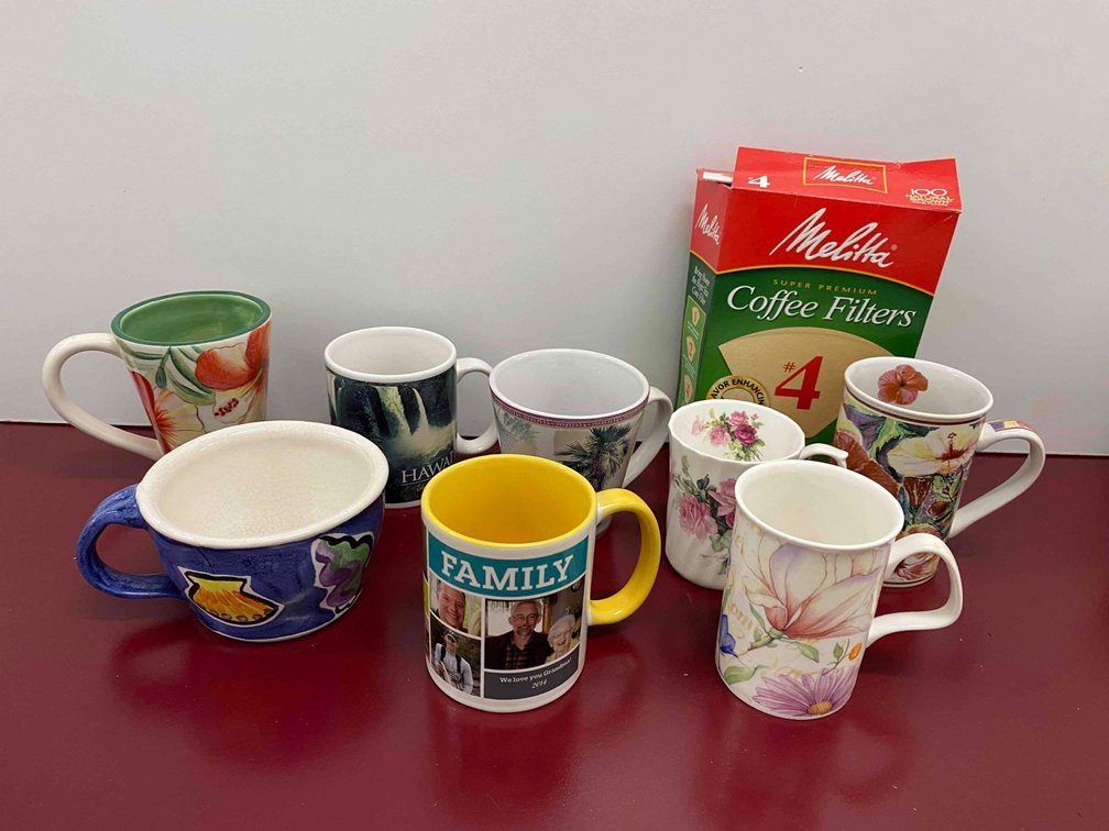Coffee Mugs and Coffee Filters 