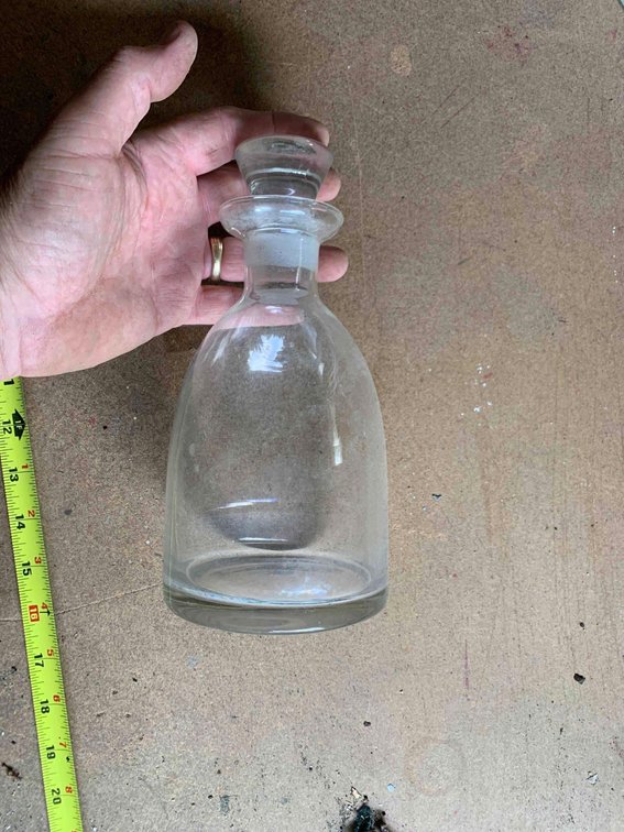 Two glass decanters