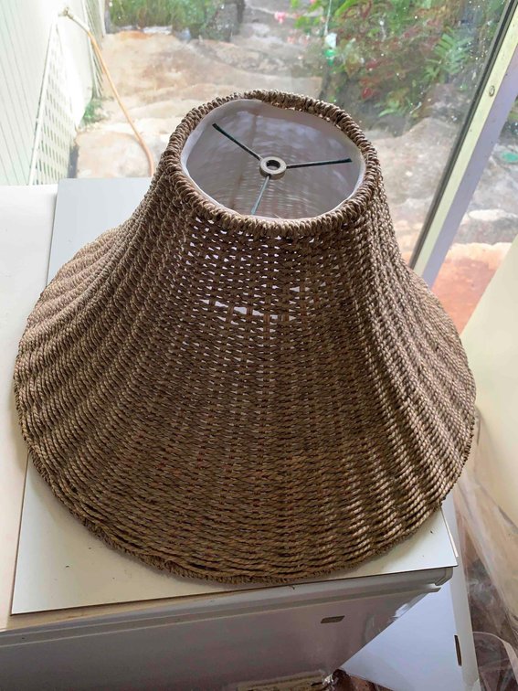 Three wicker lamp shades