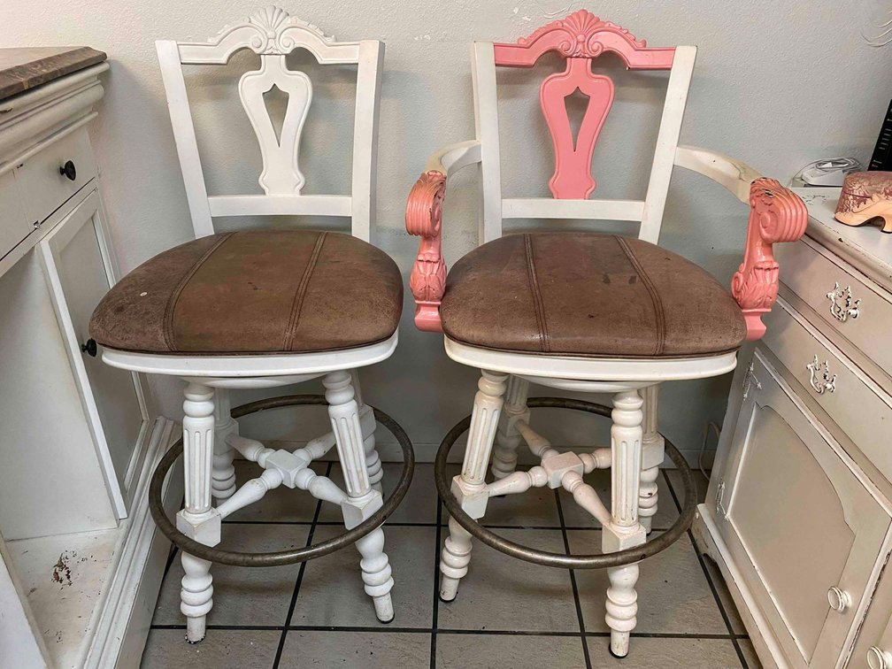 (X's 2) Shabby Chic Bar Stools 
