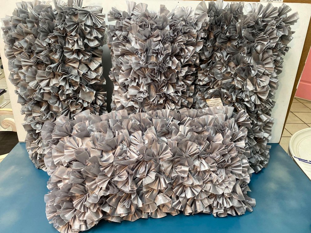 (X's 4) Gray Colored Shaggy Accent Pillows 