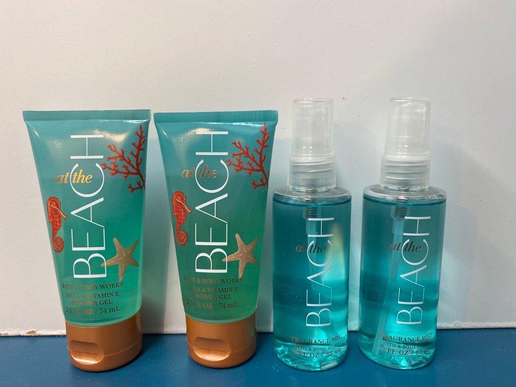 (X's 4) Bath & Body Works At the Beach Shower Gel and Fragrance Mist 