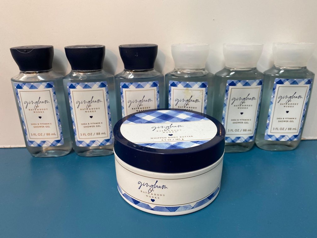 (X's 7) Bath & Body Works Ginghan Shower Gel and Whipped Body Butter 