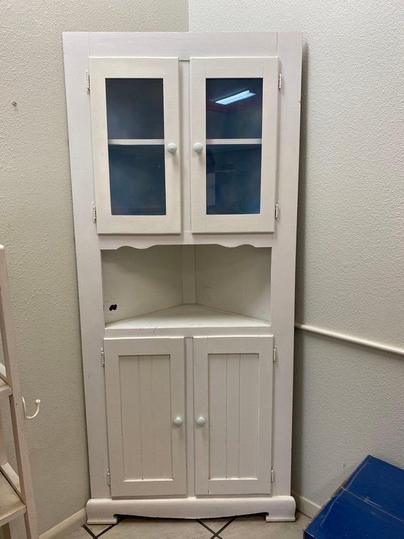 68 1/2" Tall White Corner Cabinet 