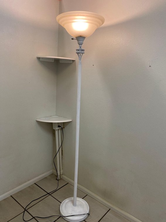 6ft Tall Glass Shade Floor Lamp 