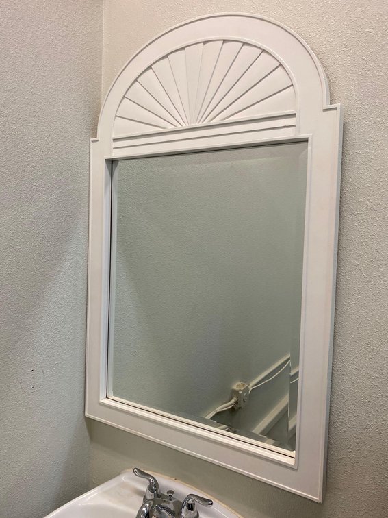 26" X 40" White Framed Wall Mirror 