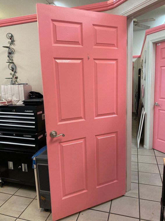 80" X 36" Pink Door 