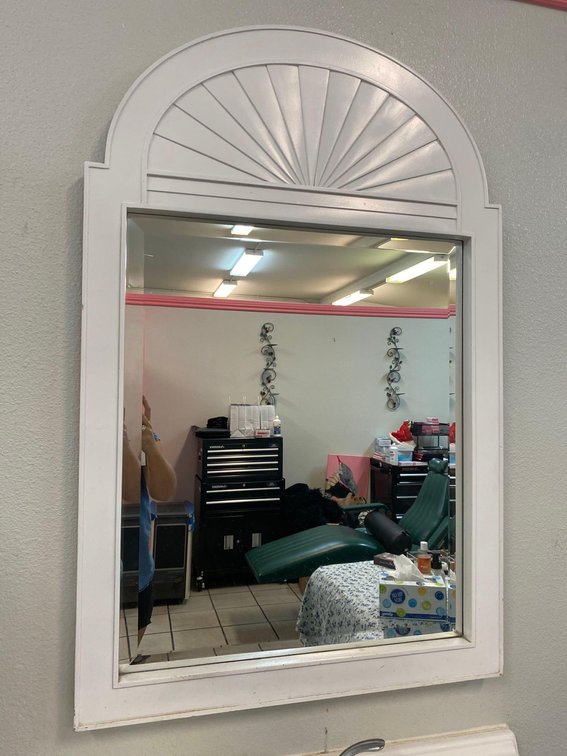 26" X 40" White Framed Wall Mirror 