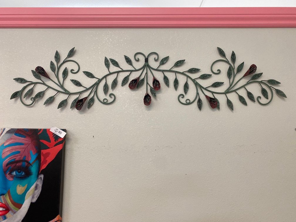 46" Long Metal Flower/Vine Wall Decor 