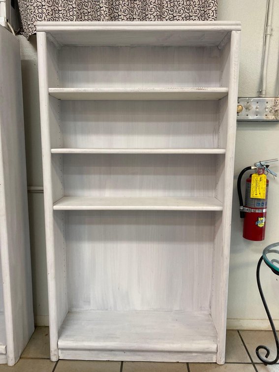 60" Tall White Shabby Chic Bookcase