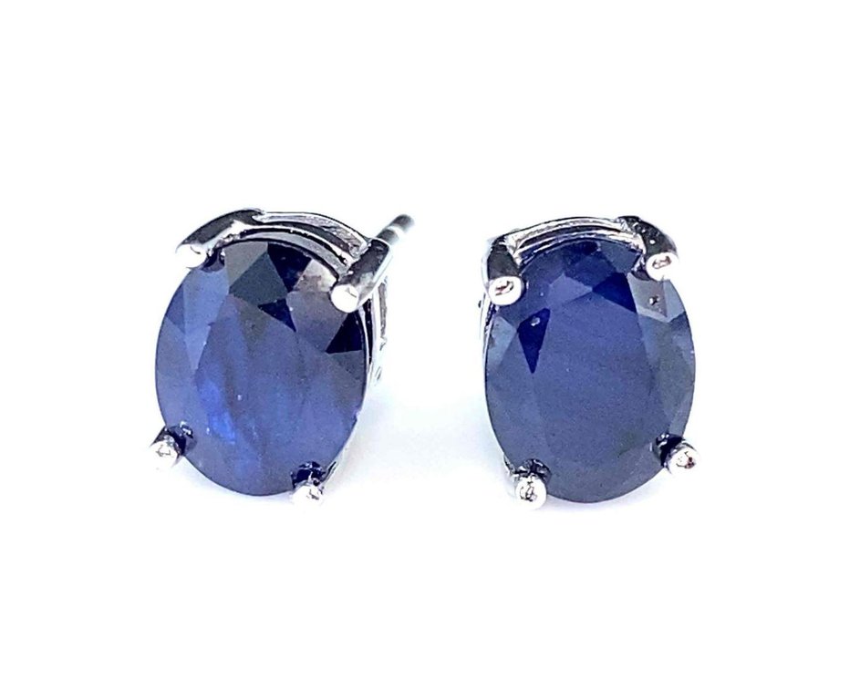 Blue Sapphire Stud Earrings