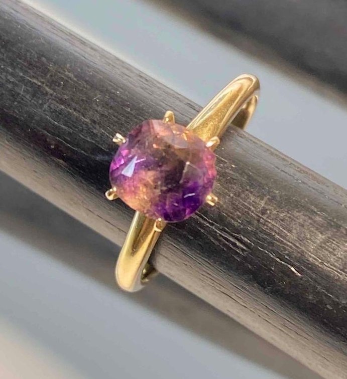 Estate 14K Gold Single Stone Ametrine Ring Size 6