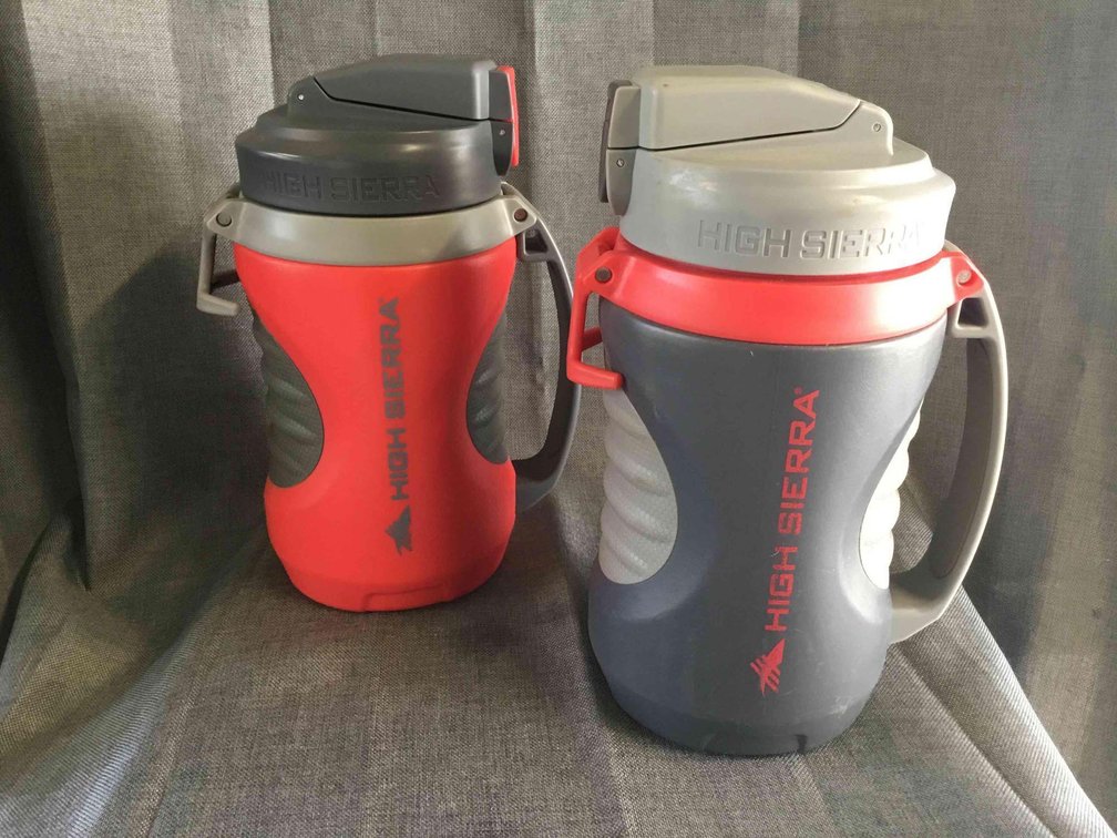 Two plastic water jugs