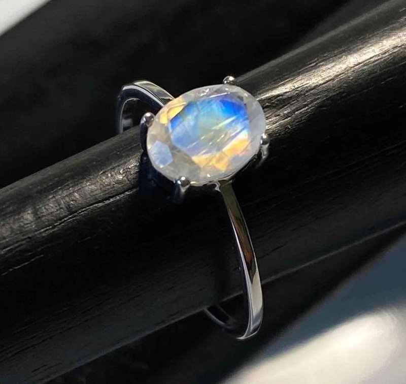 Rainbow Moonstone Ring Size 7