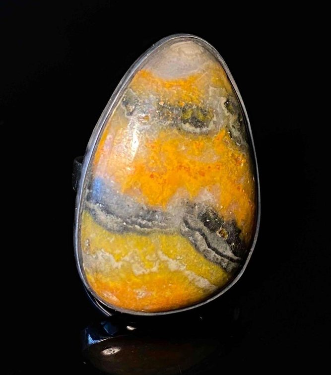 Bumble Bee Jasper Ring Size 7