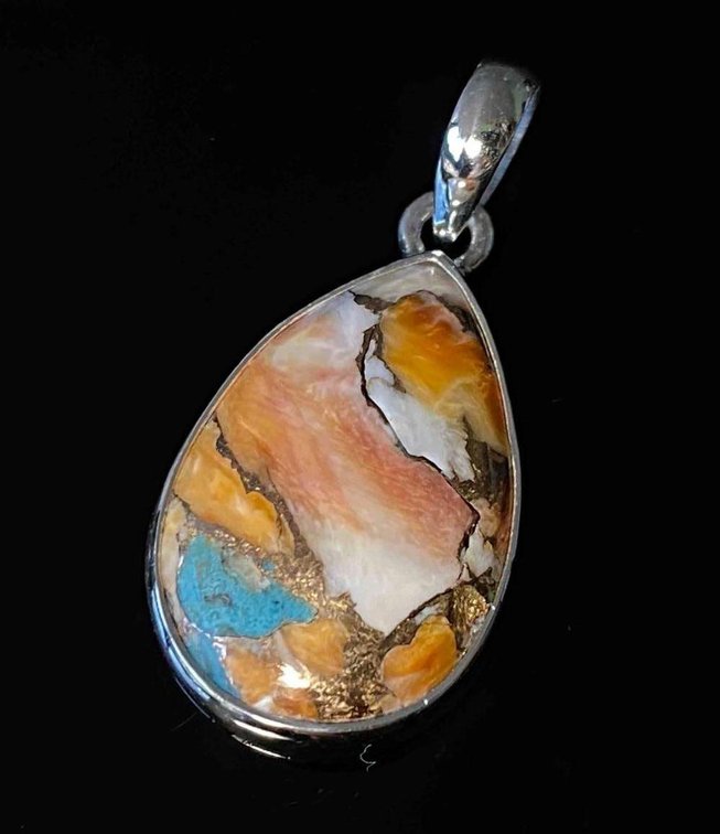 Oyster Turquoise Tear Drop Pendant 