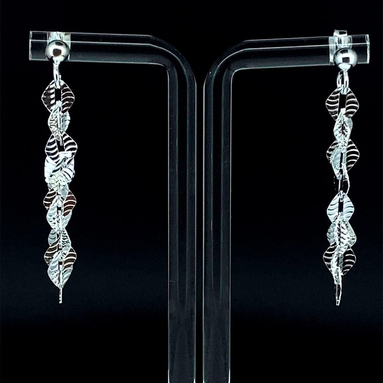 Twisted Drop Dangle Earrings Sterling Silver 925