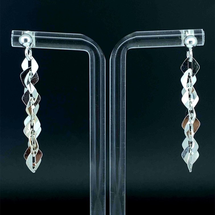Twisted Drop Dangle Earrings Sterling Silver 925