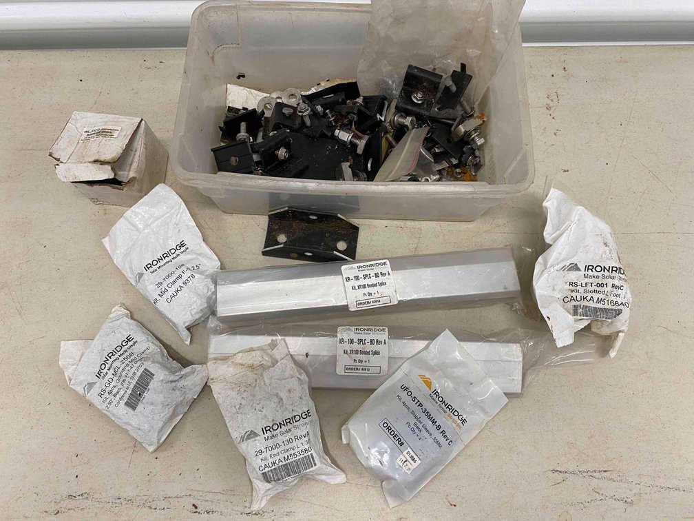 Solar Rail Clamp Parts Ironridge Bonded Splice, Stopper Sleeve, Mid Clamp and More 