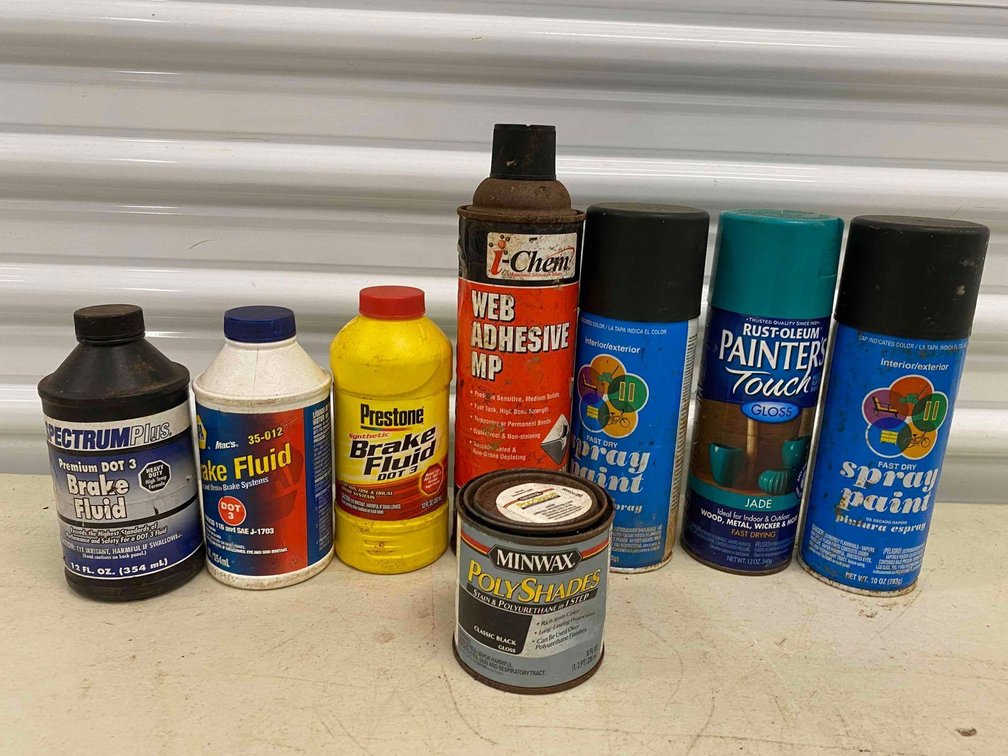 Spray Paints and Brake Fluid 
