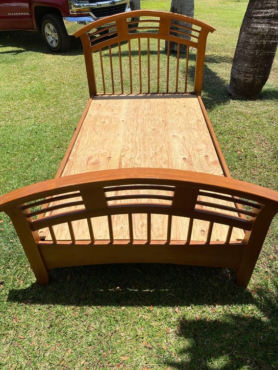 Twin Size Teak Wood Bed Frame