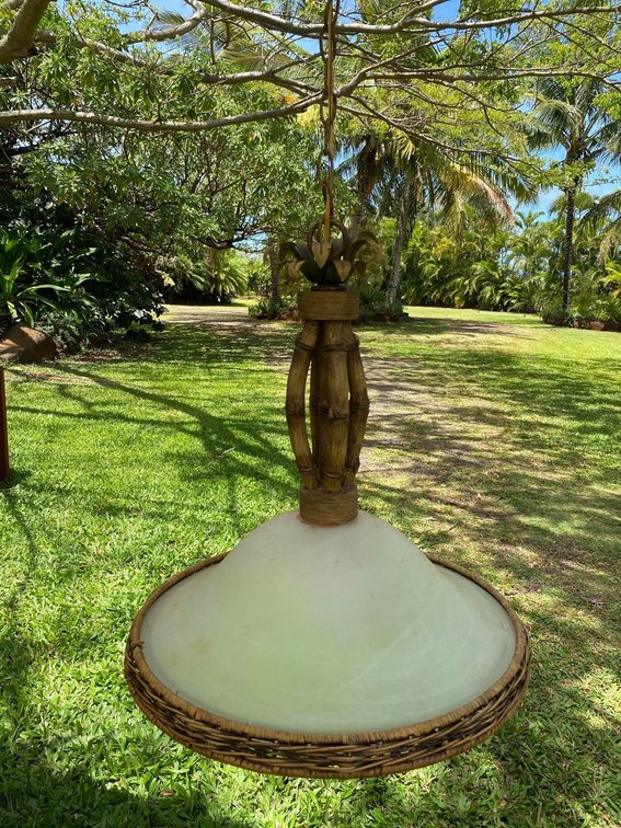 Island Style Pineapple Design Single Light Ceiling Fixture 