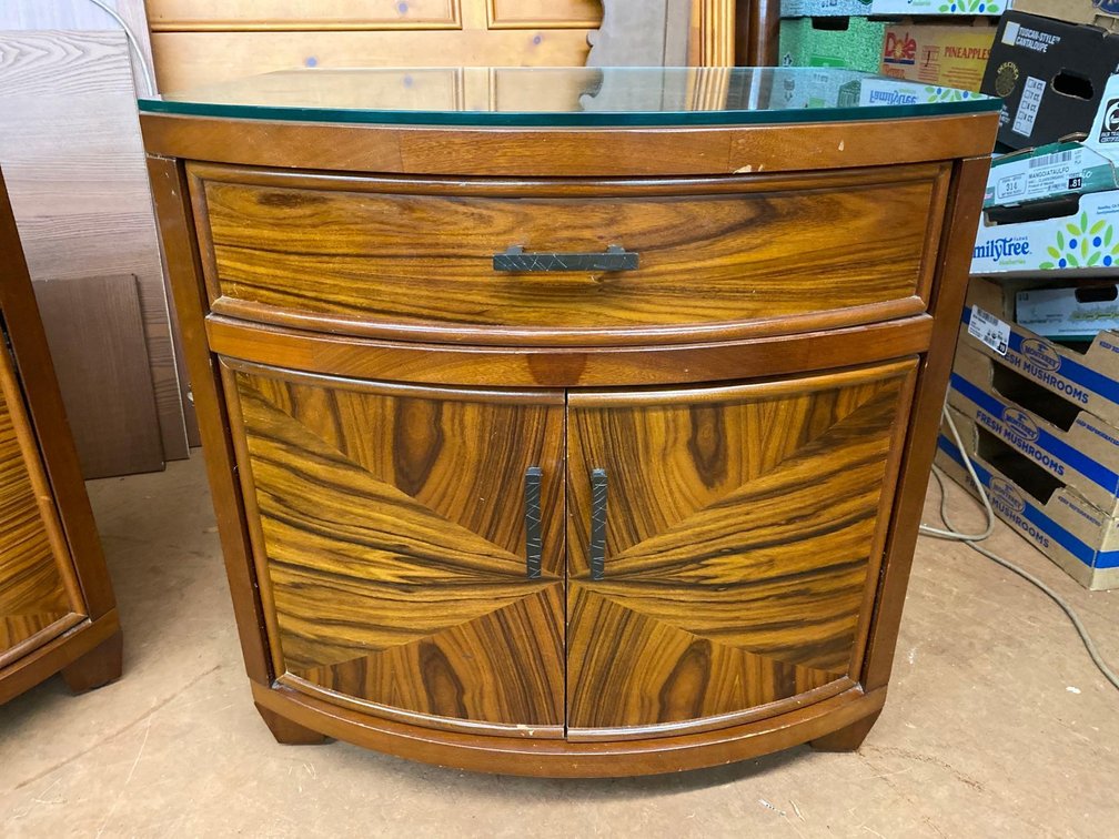 28" Tall Fleetwood Fine Furniture Cabinet and Single Drawer Night Stand 