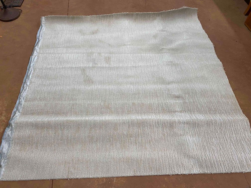 73" Long Cream Colored Carpet Remnant Piece 