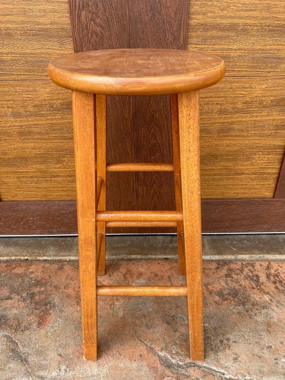 29" Tall Wood Round Top Stool 