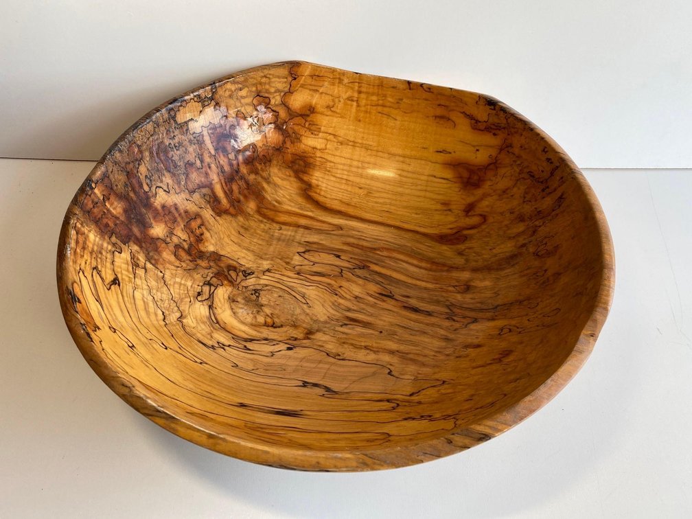 15" Round Turned by R. Cannata # 1898 Wood Bowl 