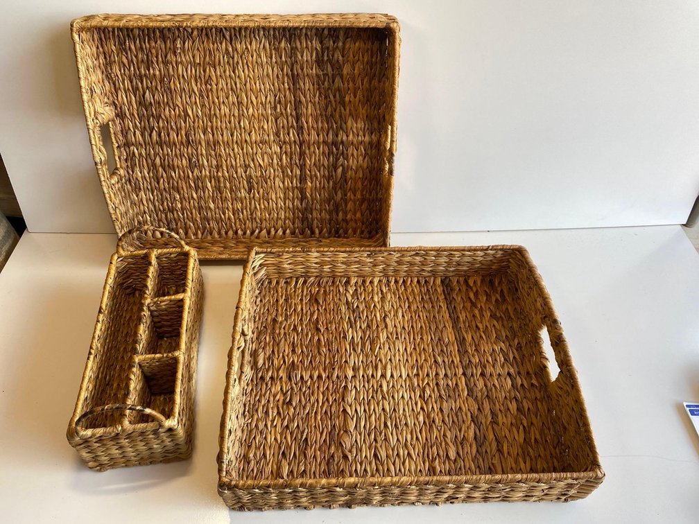 Woven Basket Style Desk Trays and Organizer 