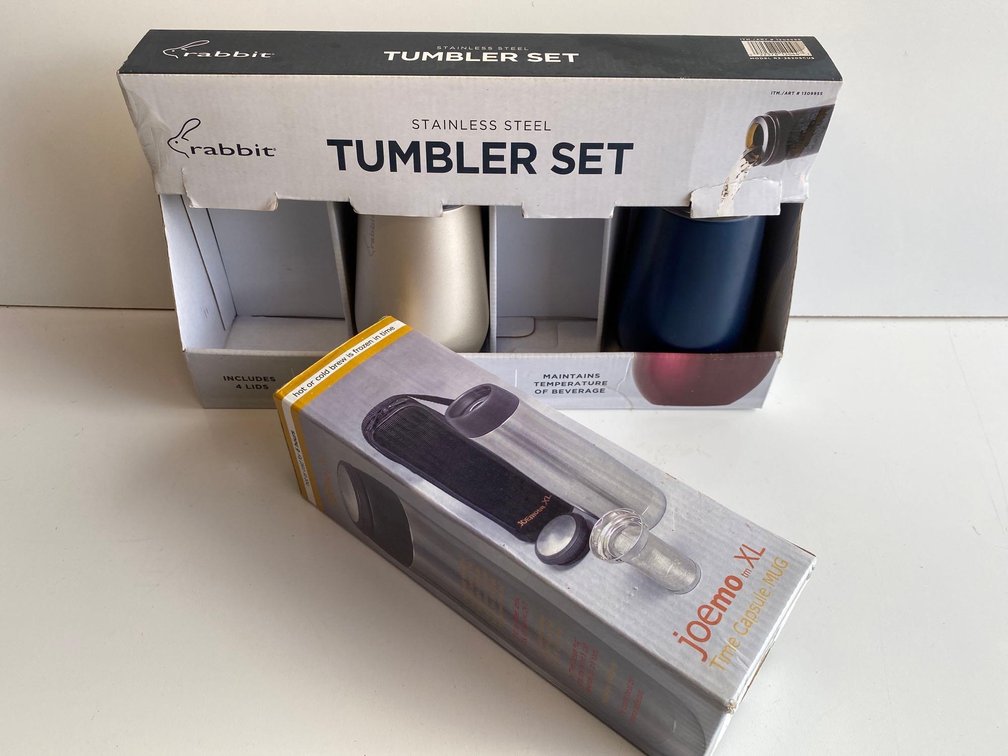 Stainless Steel Rabbit Wine Tumblers and Joemo XL Time Capsule Mug 