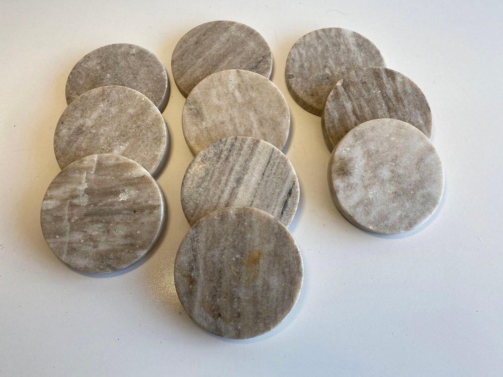 4" Round Stone Drink Coasters 