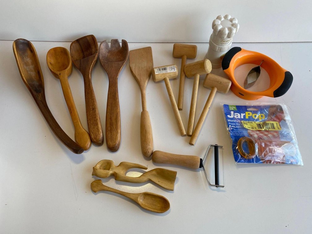 Mixed Lot of Kitchen Accessories and Wood Utensils 