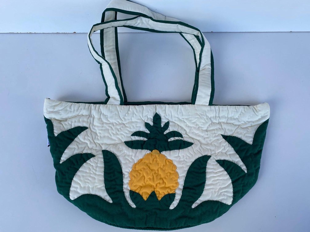 Kenui Quilts Hawaiian Quilted Pineapple Design Hand Bag 