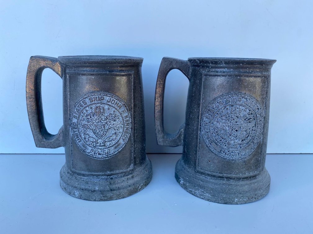 (X's 2) USS John F. Kennedy CV-67 Pewter Stein 