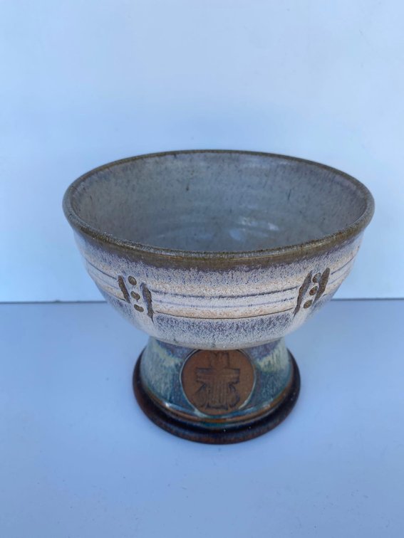 5" Tall Stone Glazed Goblet Decor 