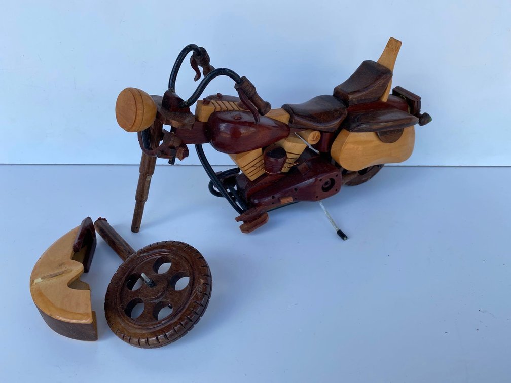 Mixed Various Wood Crafted Motorcycle 