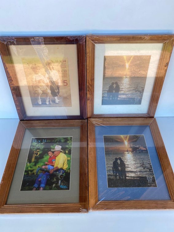 (X's 4) New in Plastic - 11X14 Wood Frames 