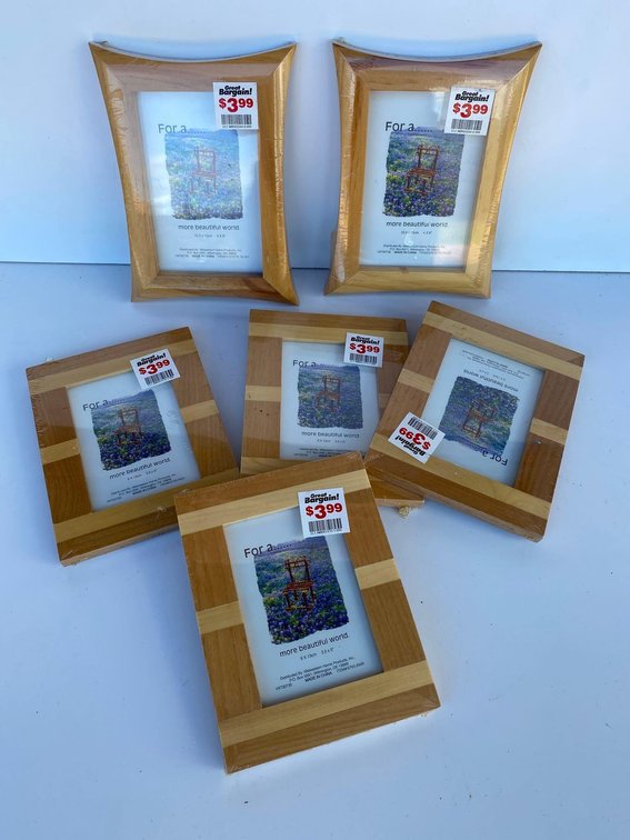 (X's 6) New in Plastic -  3X5 and 4X6 Wood Frames