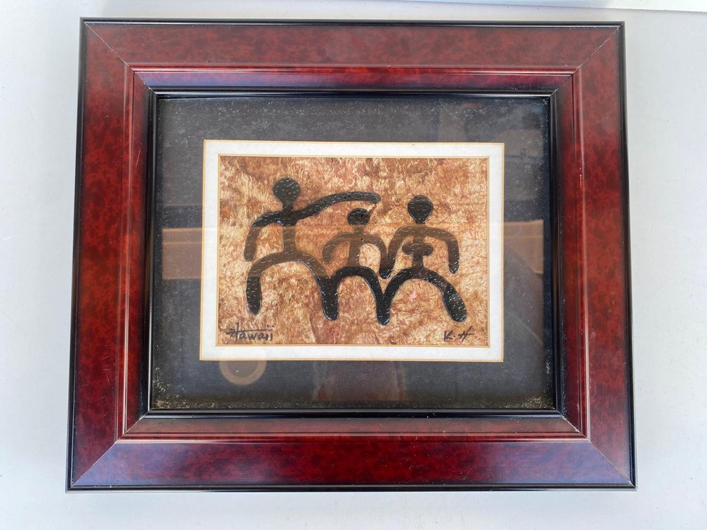 Framed K.H Artist Hawaii Symbol Art 