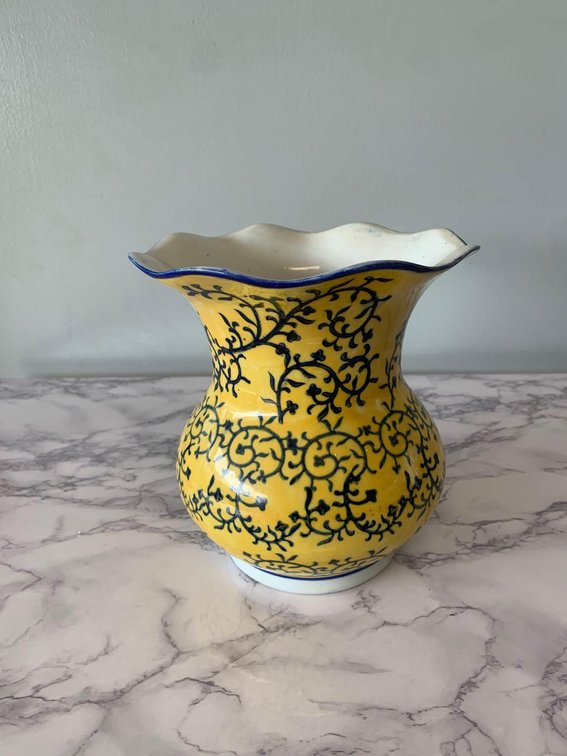 Yellow Porcelain Vase