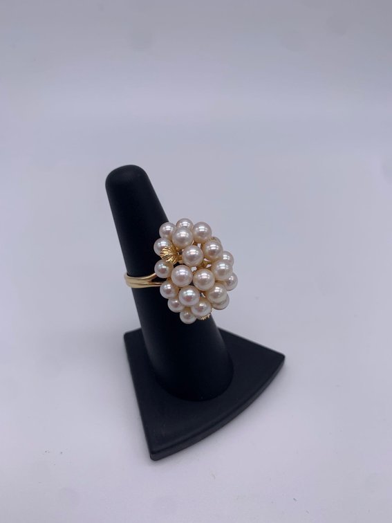 14k Yellow Gold & Pearl Cocktail Ring