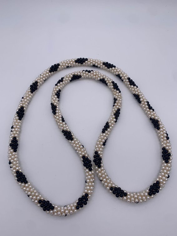 Vintage Beaded Necklace Seed Pearl Style